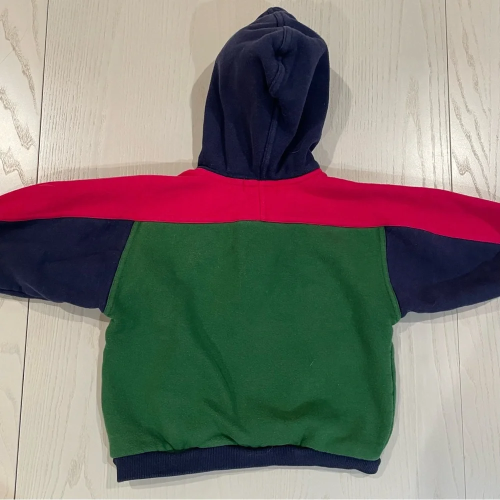 Vintage Gymboree 90s Colorblock Sporty 1/4 Zip Hoodie - Small 18M 2T